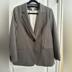 H&M Gray One Button Relaxed Women's Suit Blazer M